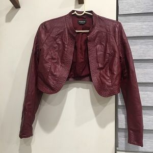 Bebe cropped bolero wine jacket s small